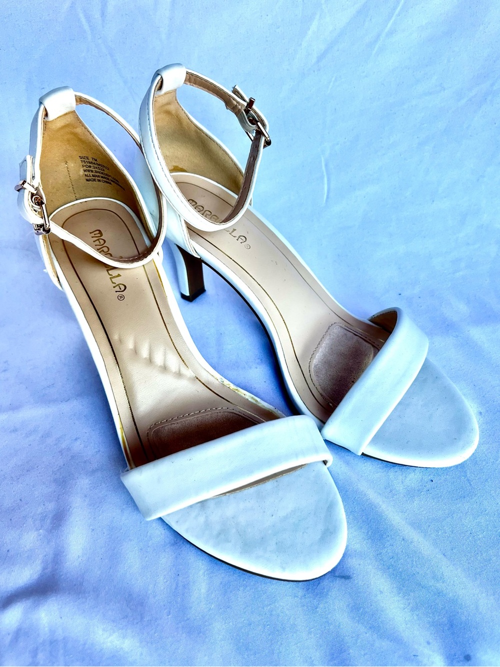 MARELLA White Ankle-Strap Heel Sandals